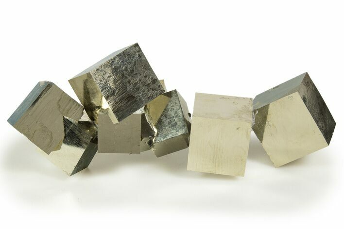 Shiny, Natural Pyrite Cube Cluster - Navajun, Spain #305235